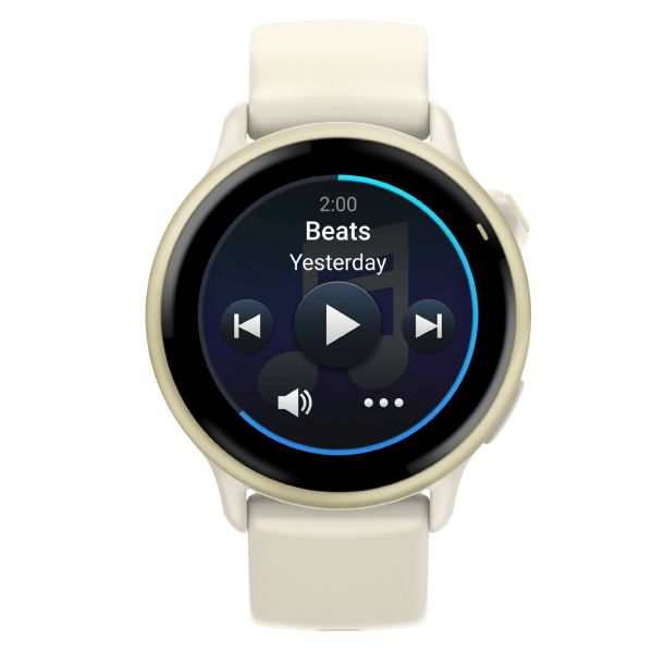 Garmin Vívoactive 6 watch, 42 mm ivory strap, Lunar Gold