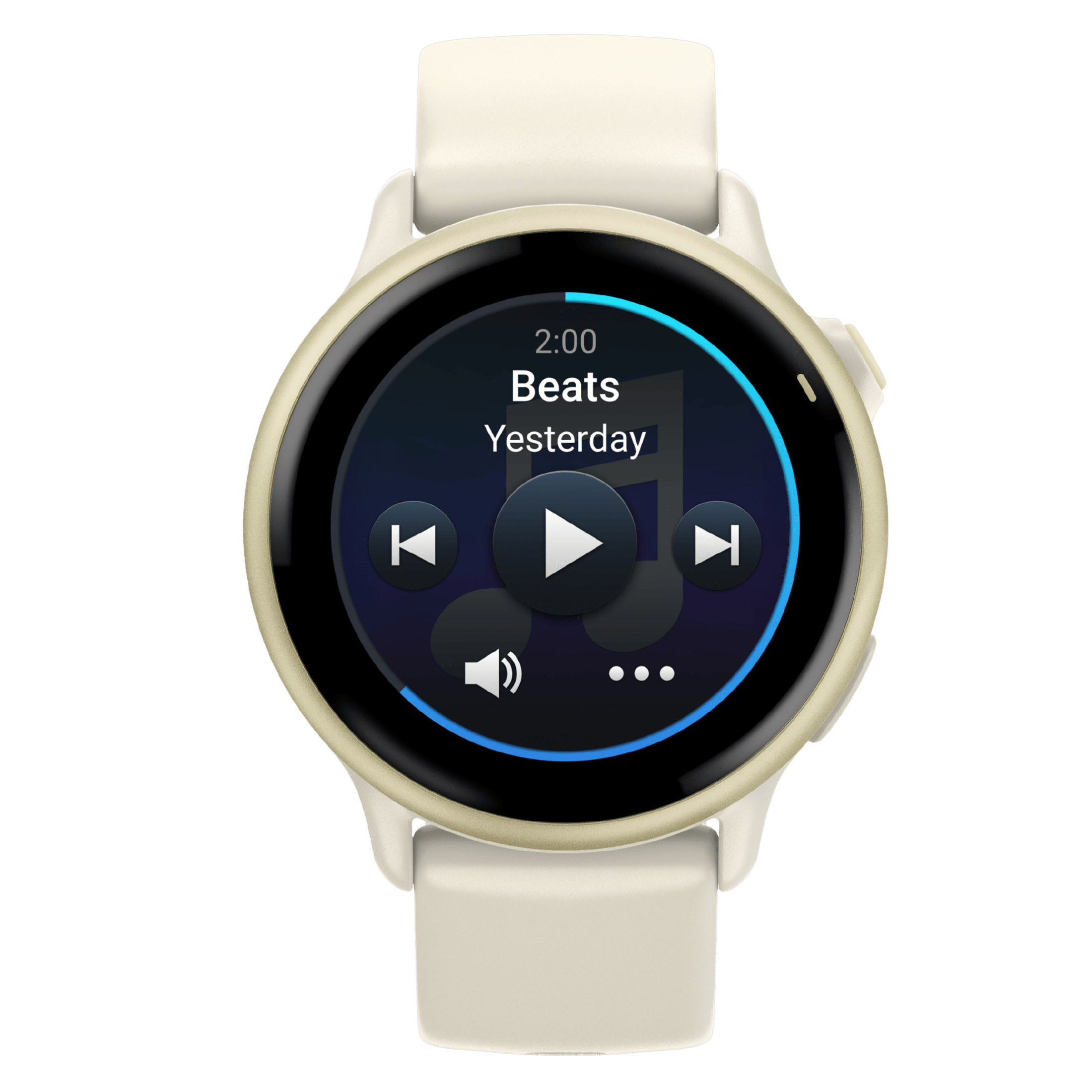 Garmin Vívoactive 6 watch, 42 mm ivory strap, Lunar Gold