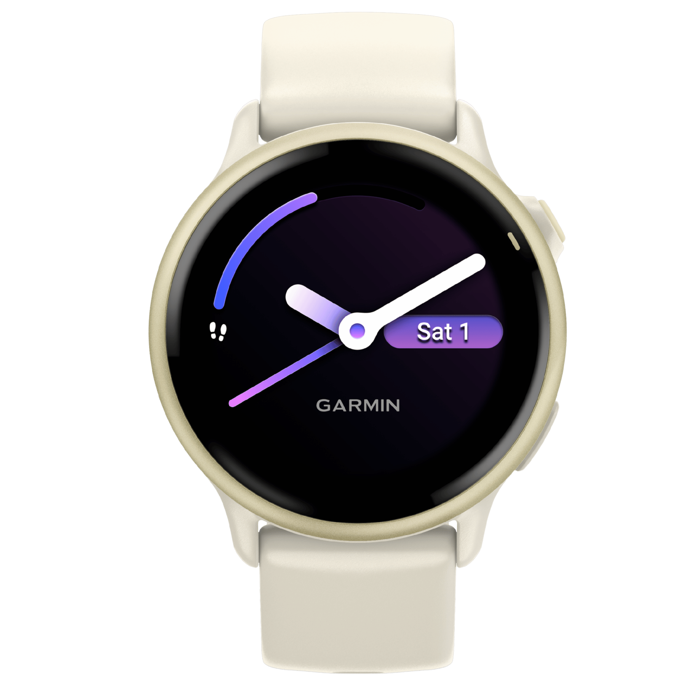 Garmin Vívoactive 6 watch, 42 mm ivory strap, Lunar Gold