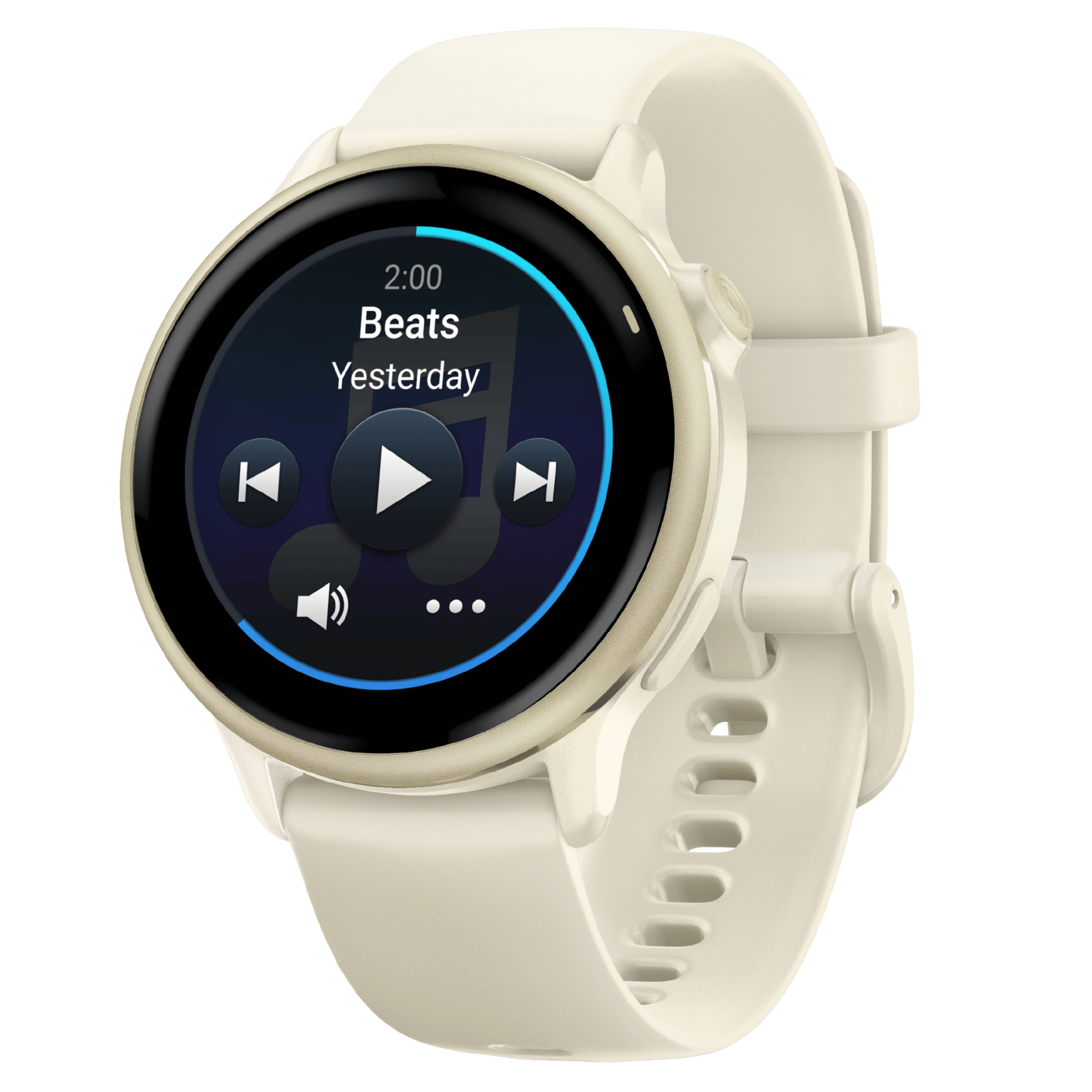 Garmin Vívoactive 6 watch, 42 mm ivory strap, Lunar Gold