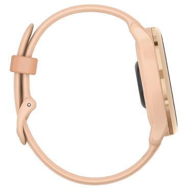 Garmin Vívoactive 6 Metallic Pink Dawn watch, peach pink strap, 42 mm