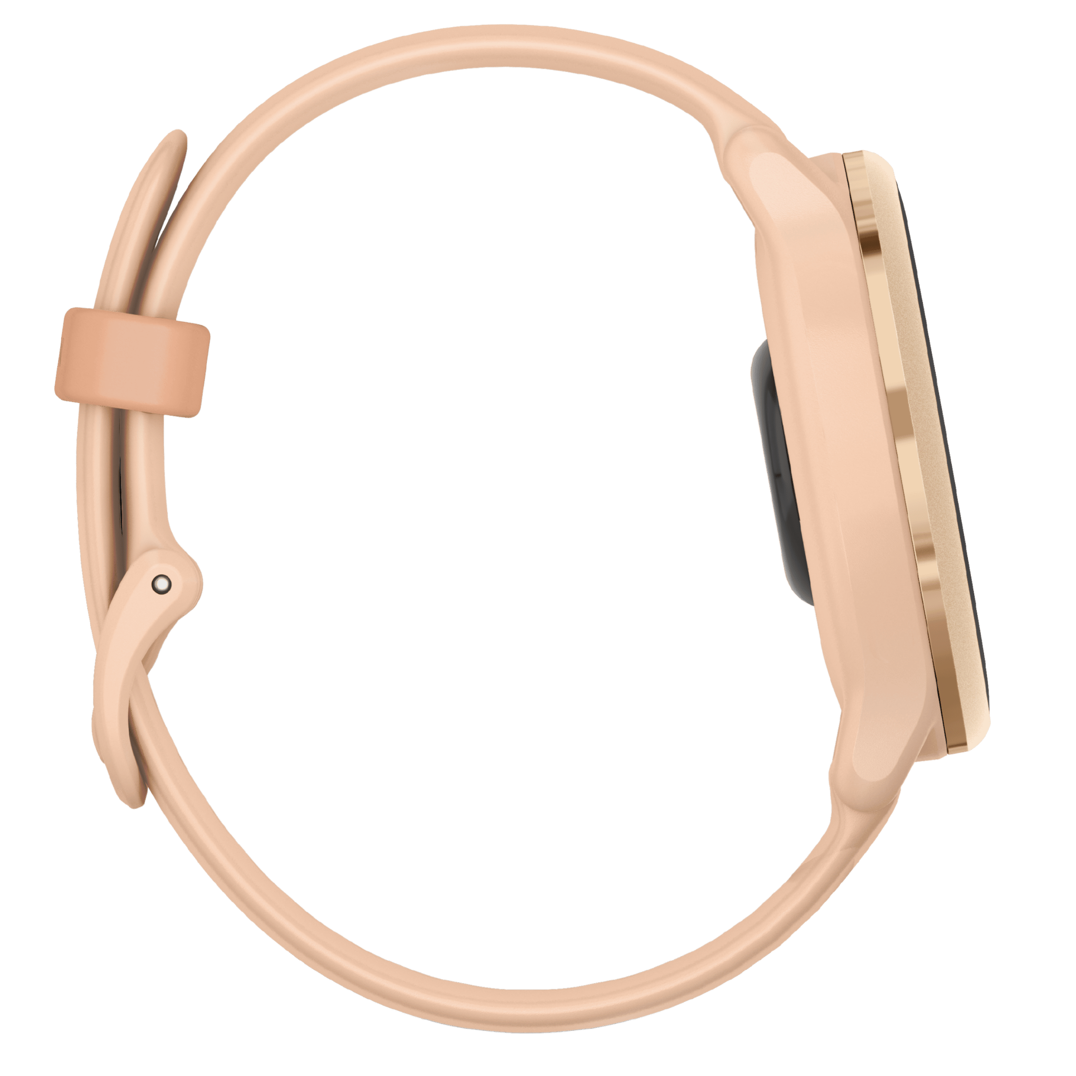 Garmin Vívoactive 6 Metallic Pink Dawn watch, peach pink strap, 42 mm