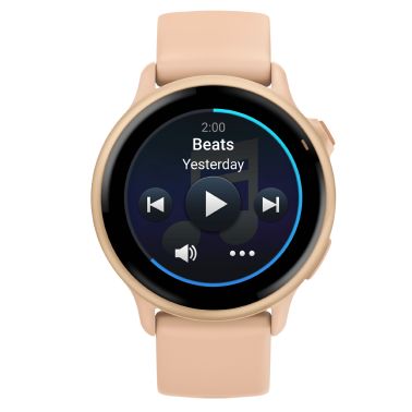 Garmin Vívoactive 6 Metallic Pink Dawn watch, peach pink strap, 42 mm