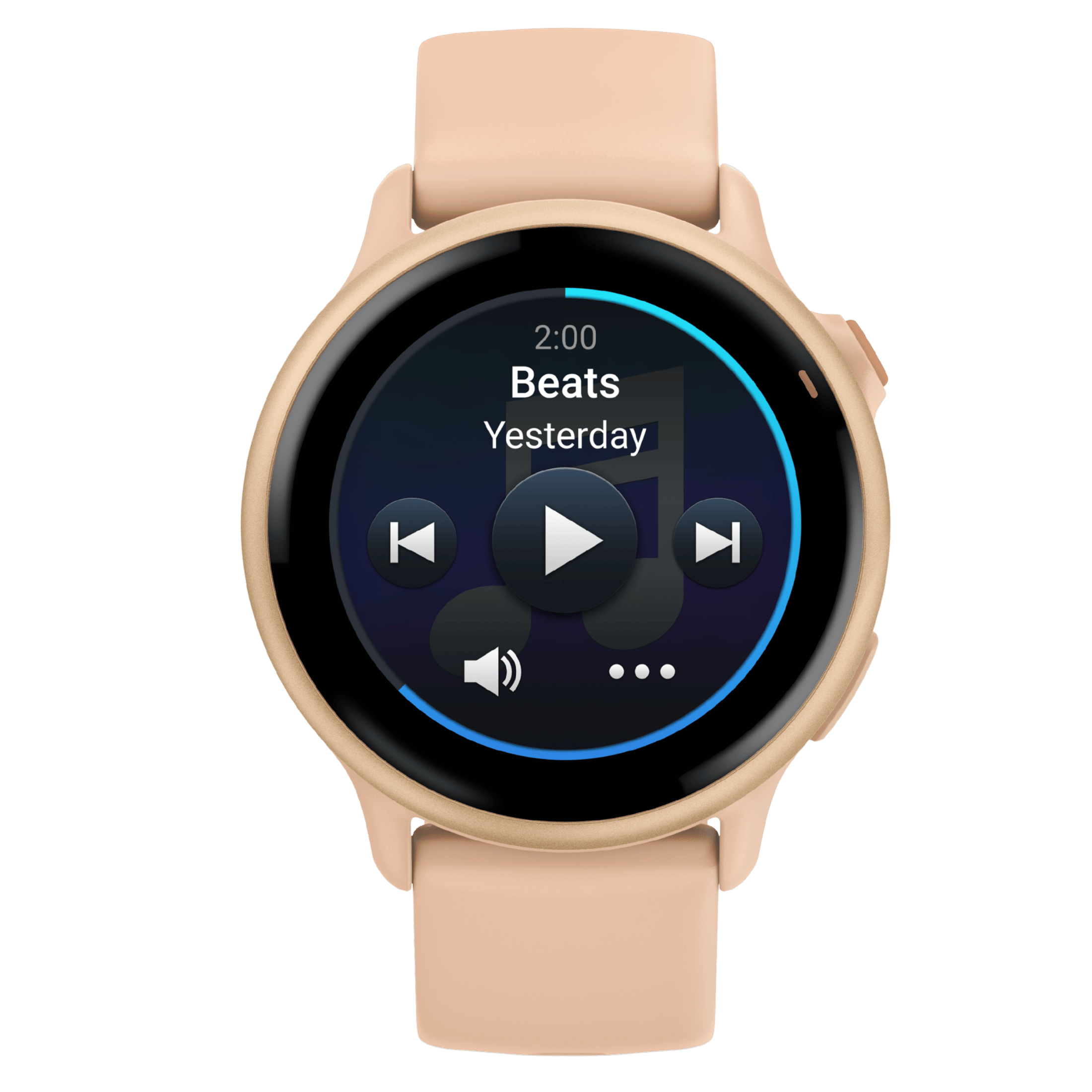 Garmin Vívoactive 6 Metallic Pink Dawn watch, peach pink strap, 42 mm