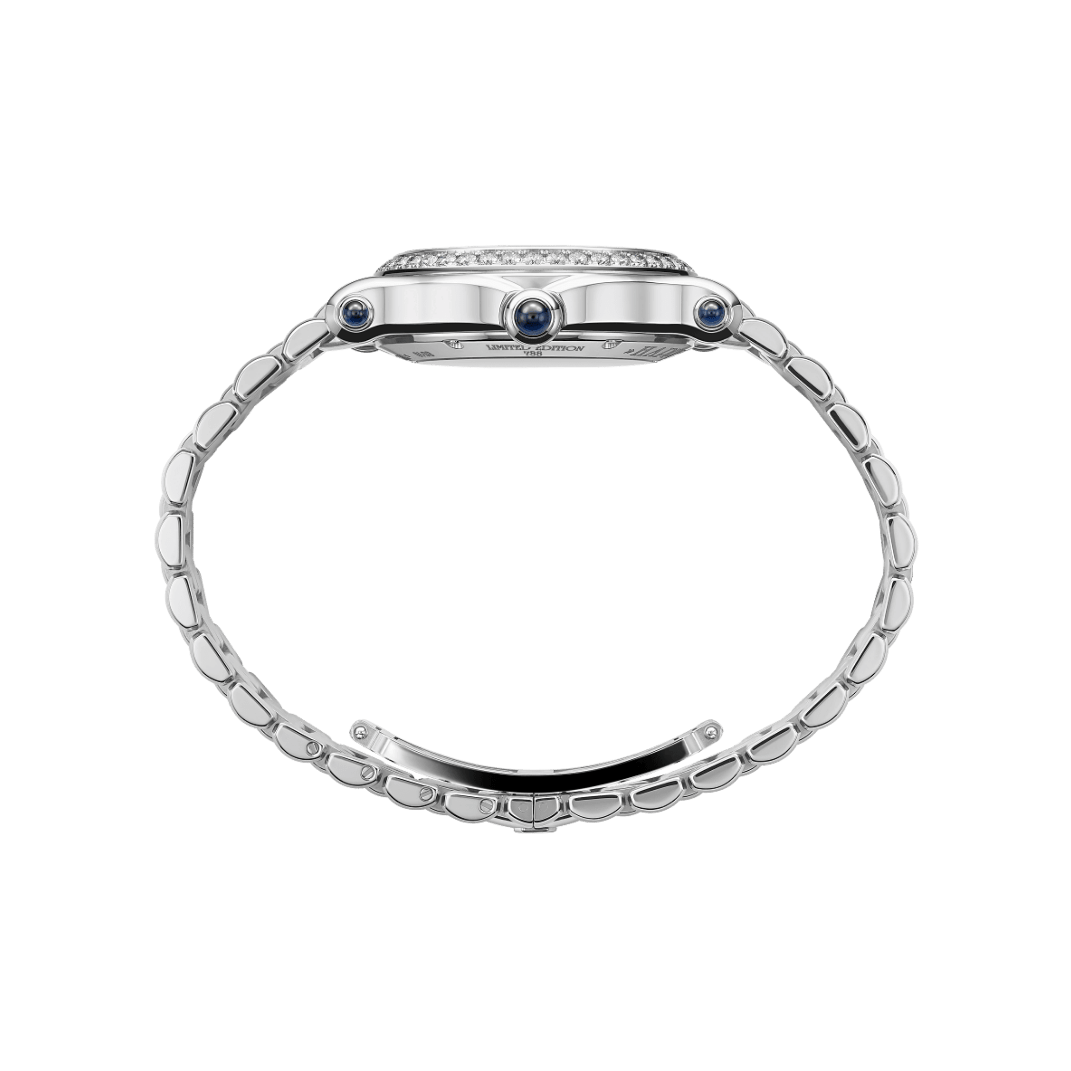 Montre Chopard Happy Sport The First automatique lunette sertie cadran nacre blanche bracelet acier 33 mm