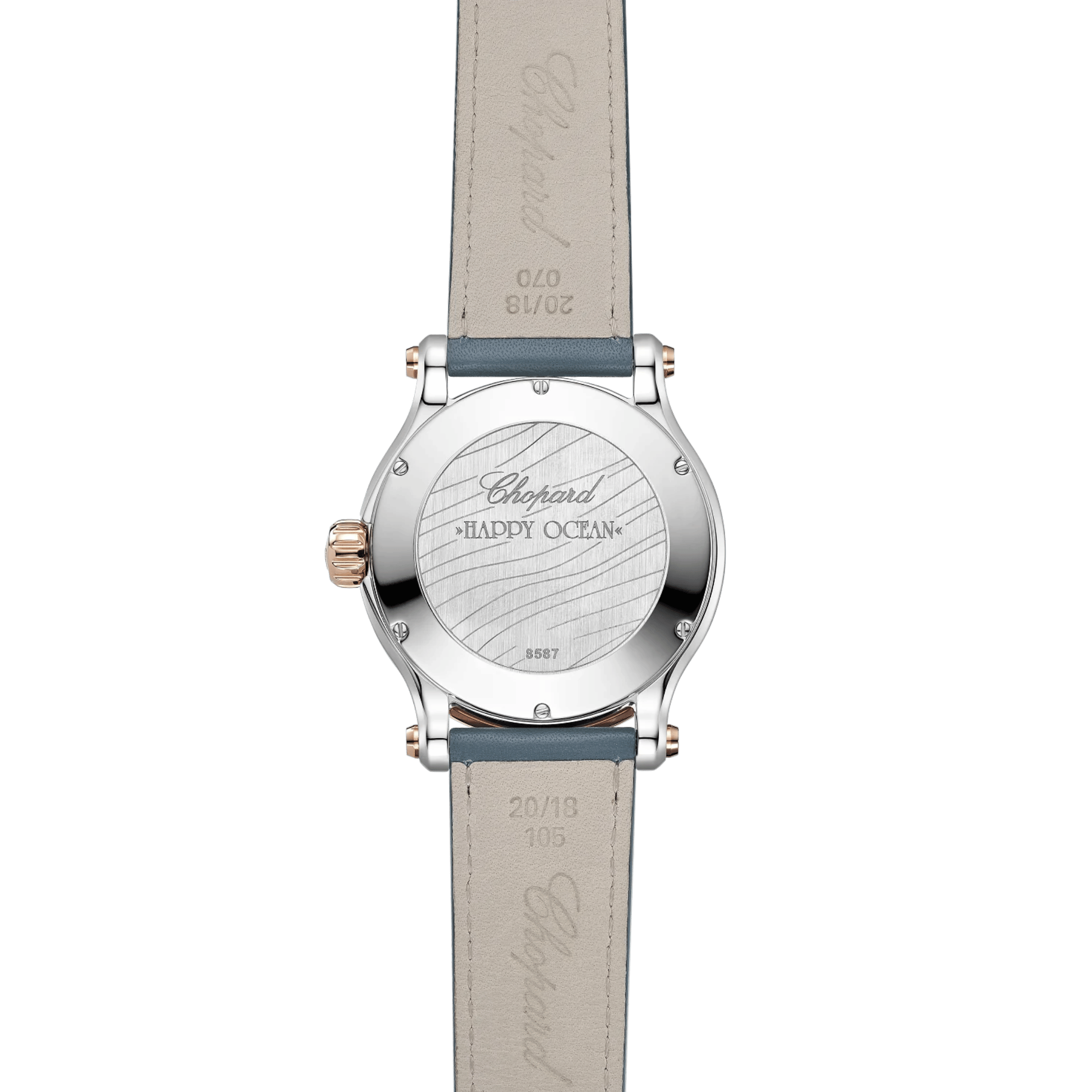 Chopard Happy Ocean automatic grey dial leather strap 40 mm
