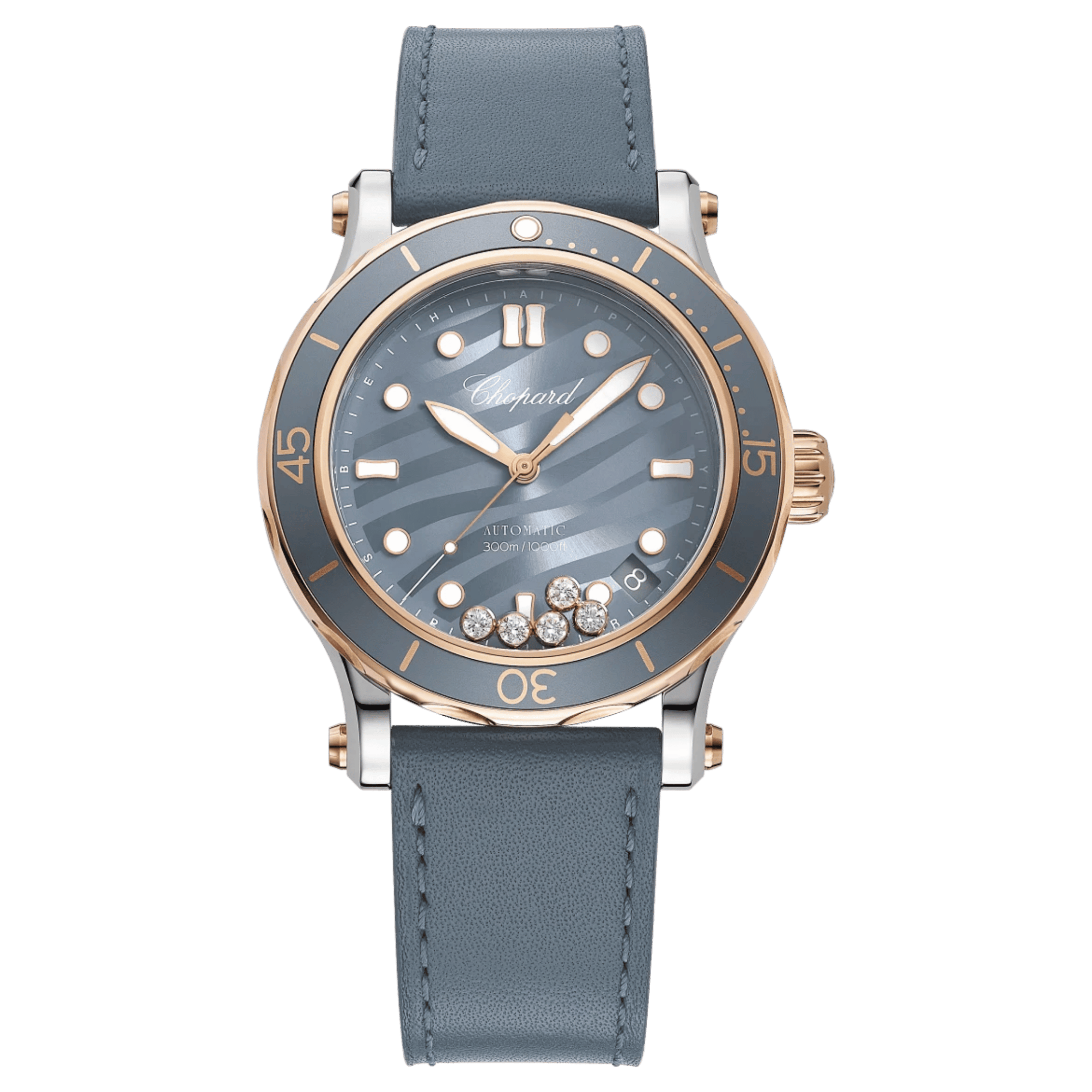 Chopard Happy Ocean automatic grey dial leather strap 40 mm