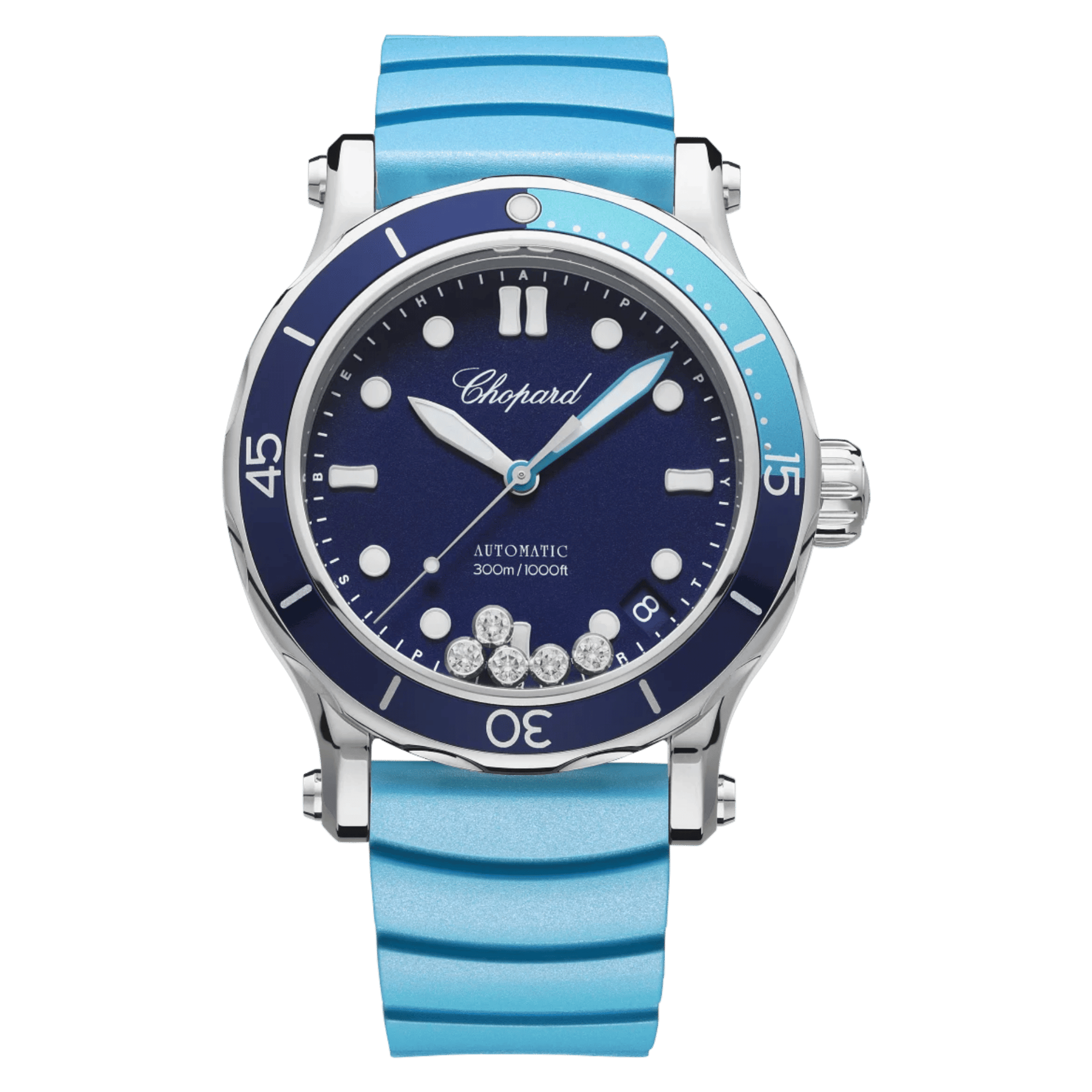 Chopard Happy Ocean automatic blue dial rubber strap 40 mm
