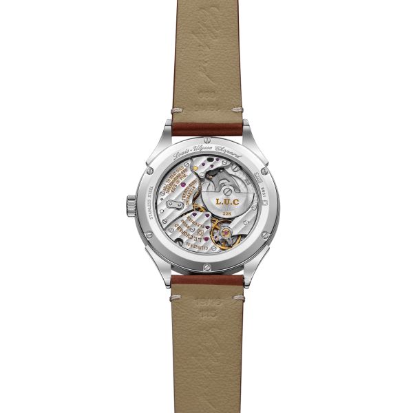 Montre Chopard L.U.C Qualité Fleurier automatique cadran argenté bracelet cuir 39 mm