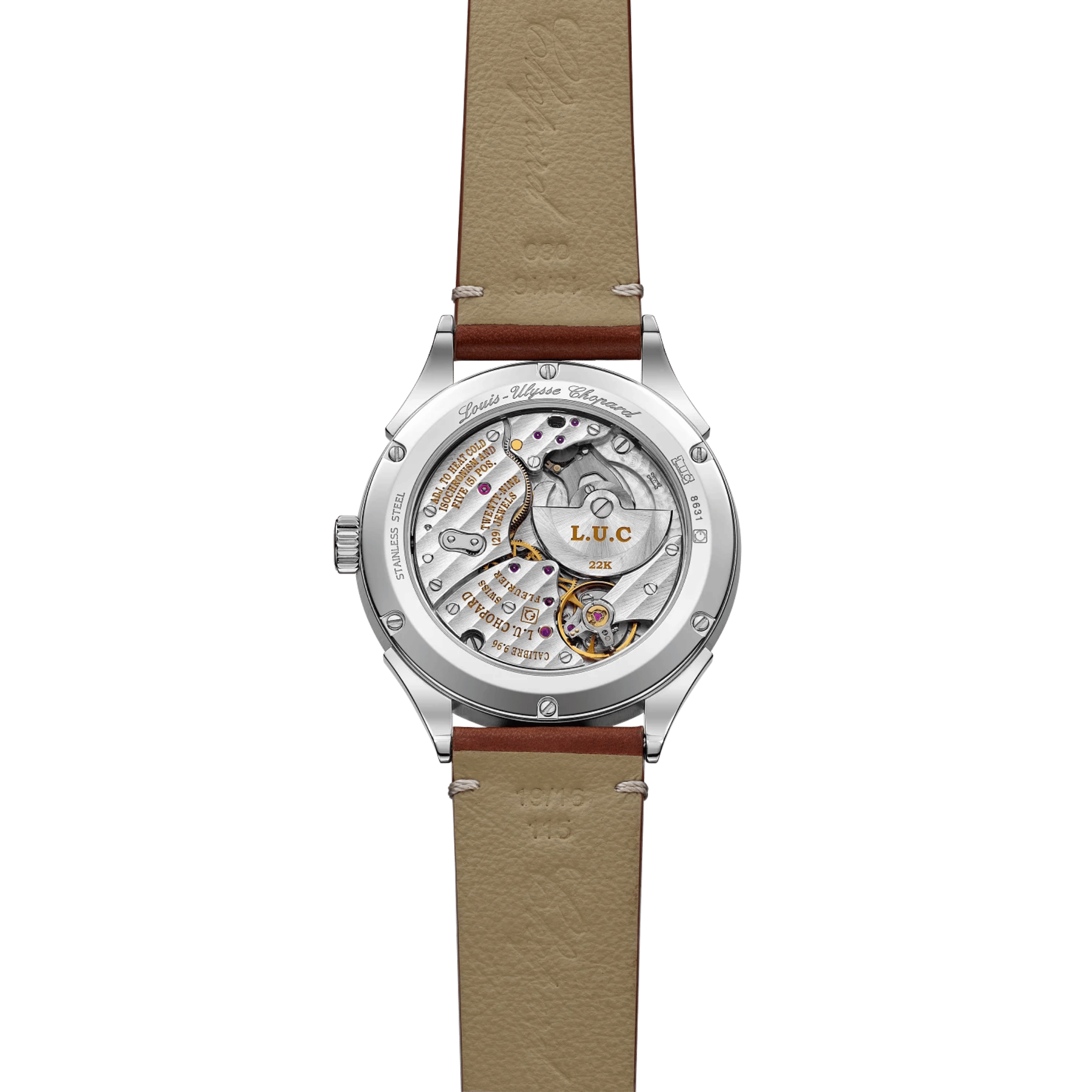 Chopard L.U.C Qualité Fleurier automatic silver dial leather strap 39 mm