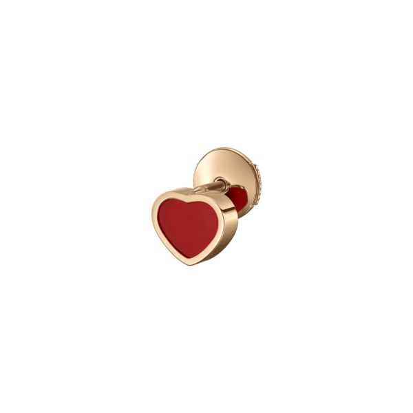 Chopard My Happy Hearts Solo earring in rose gold and carnelian