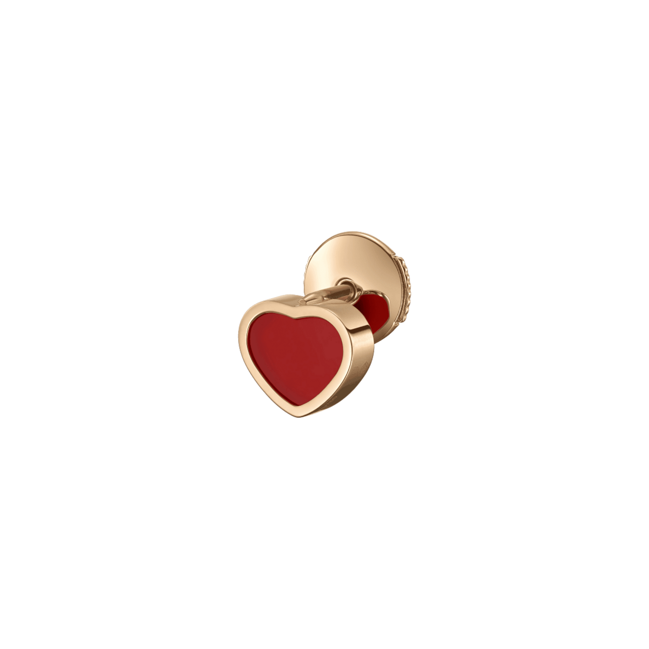 Chopard My Happy Hearts Solo earring in rose gold and carnelian