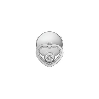 Boucle d’oreille Solo Chopard My Happy Hearts en or blanc et diamants