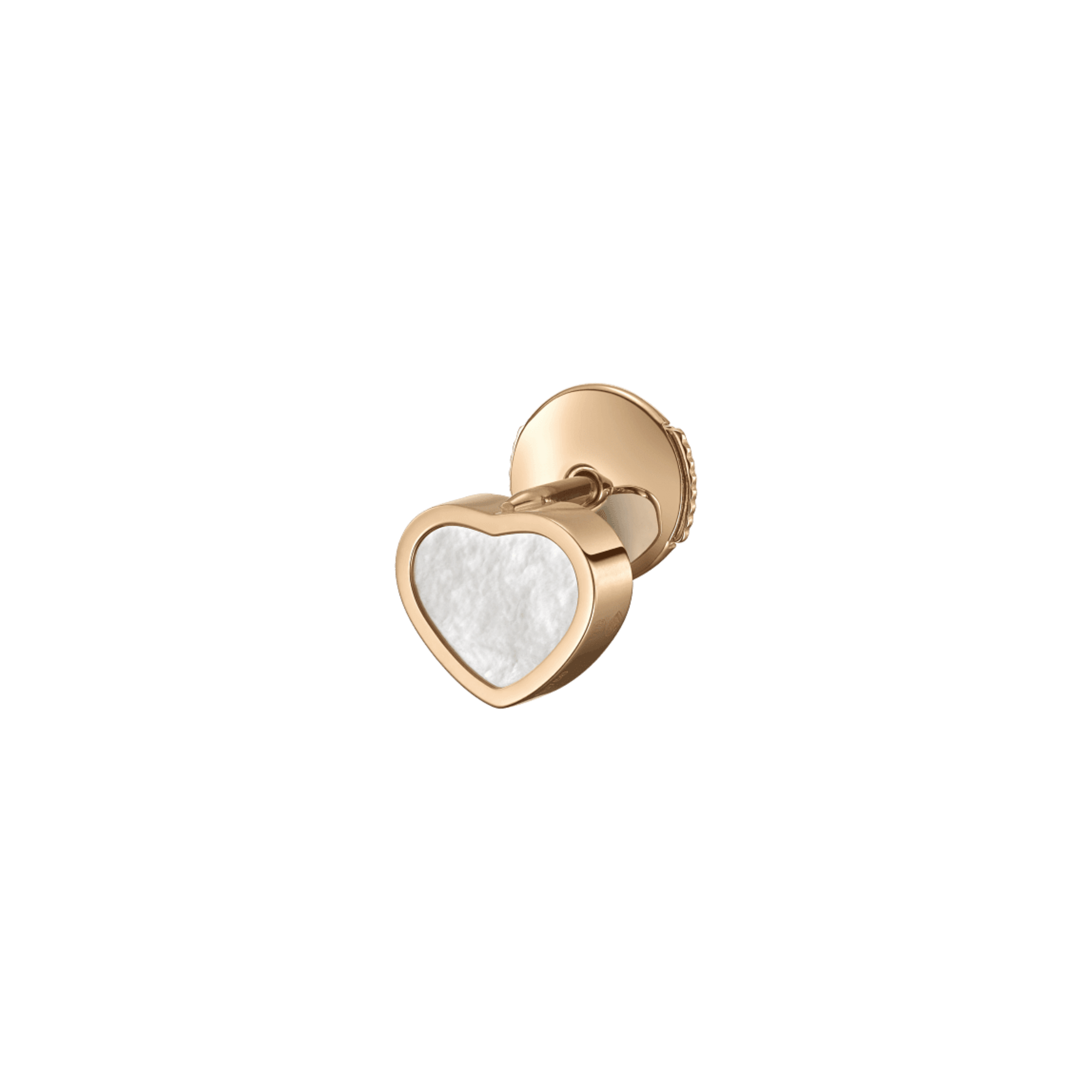 Chopard My Happy Hearts Solo earring in rose gold and white mother-of-pearl