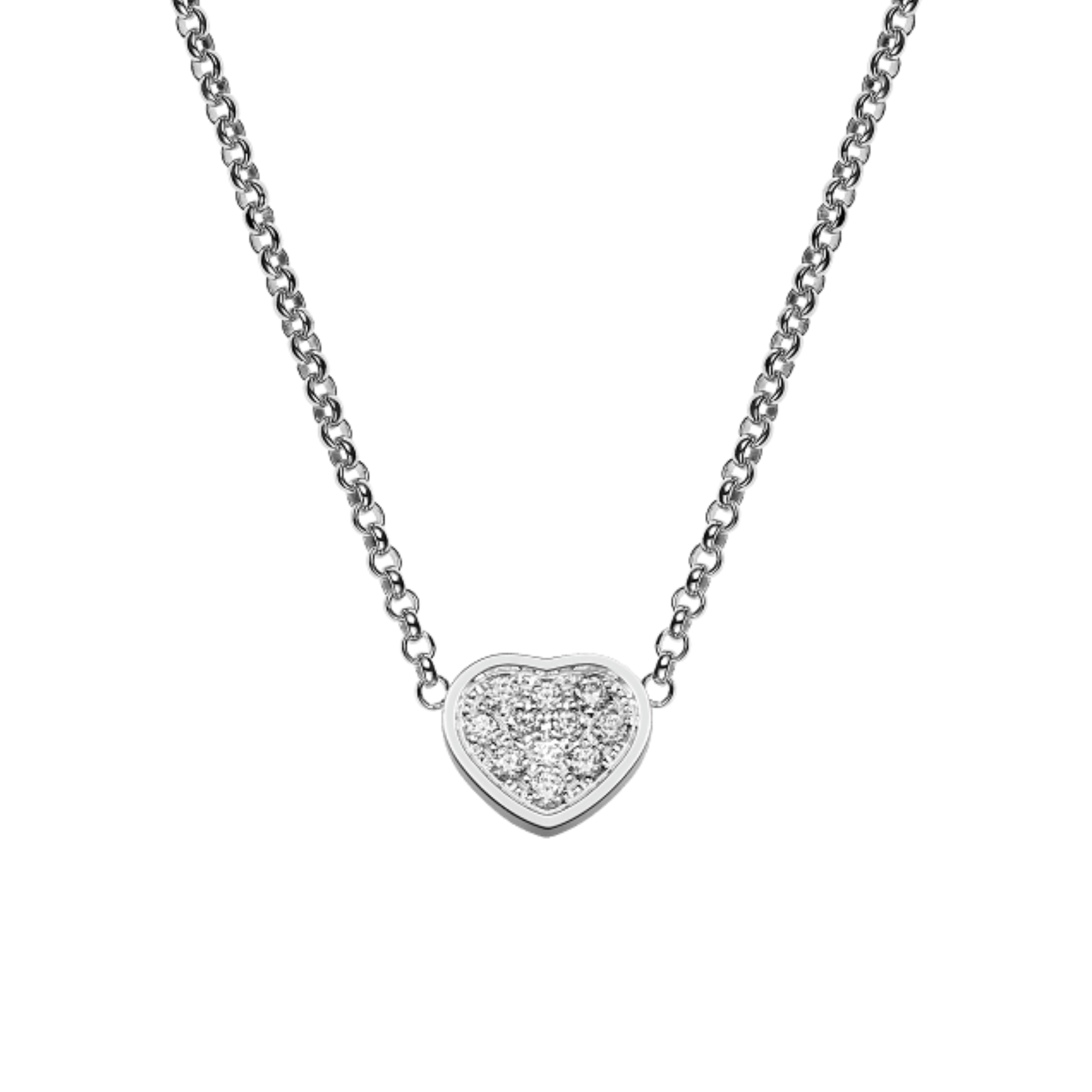 Collier Chopard My Happy Hearts en or blanc et diamants