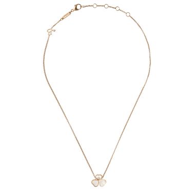 Collier Chopard My Happy Hearts en or blanc, nacre et diamant
