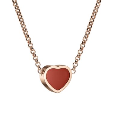 Collier Chopard Happy Hearts en or rose et cornaline