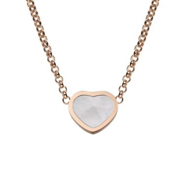 Collier Chopard Happy Hearts en or rose et nacre