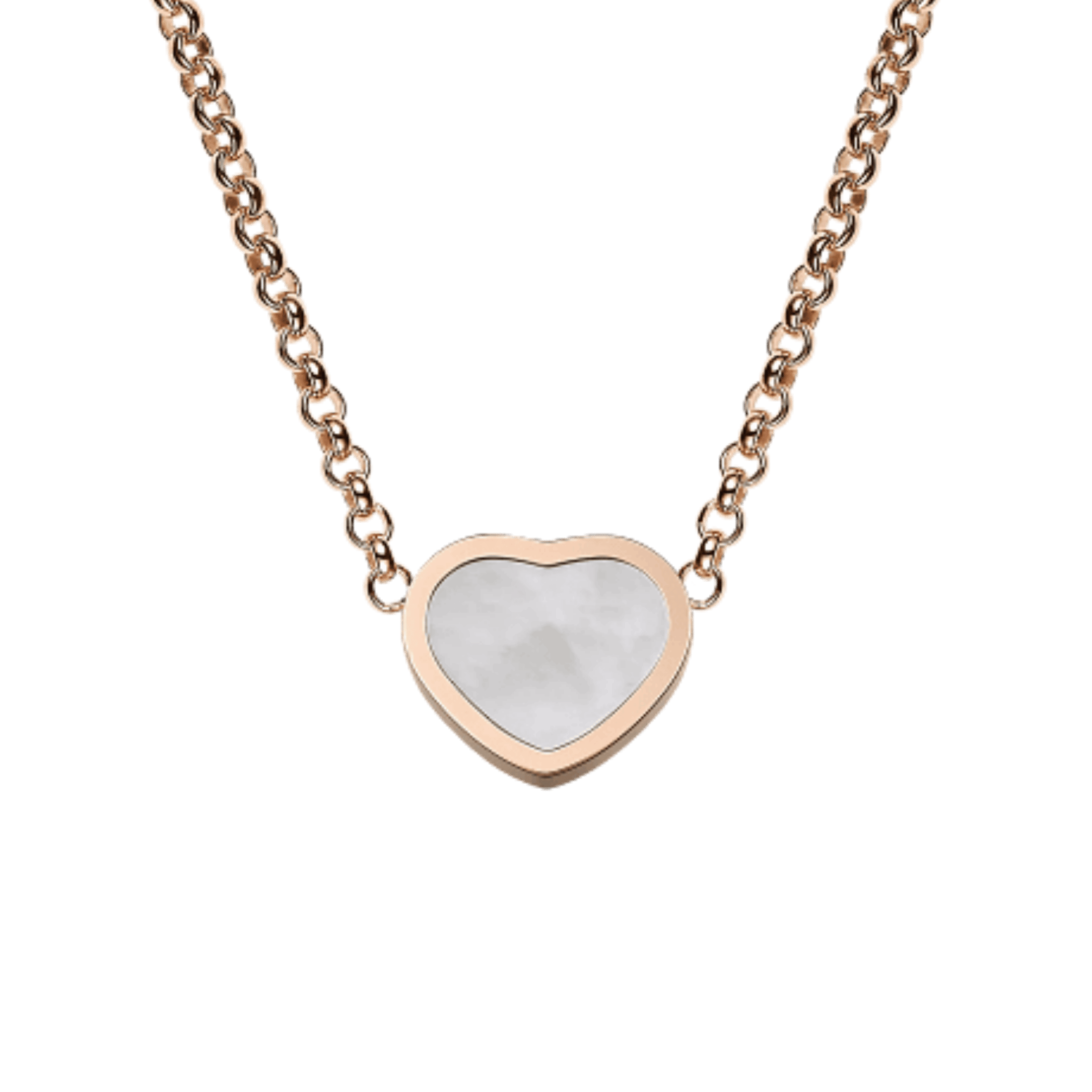 Collier Chopard Happy Hearts en or rose et nacre