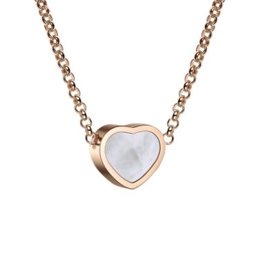 Chopard Happy Hearts necklace in rose gold and mother-of-pearl