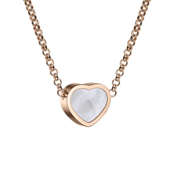Chopard Happy Hearts necklace in rose gold and mother-of-pearl