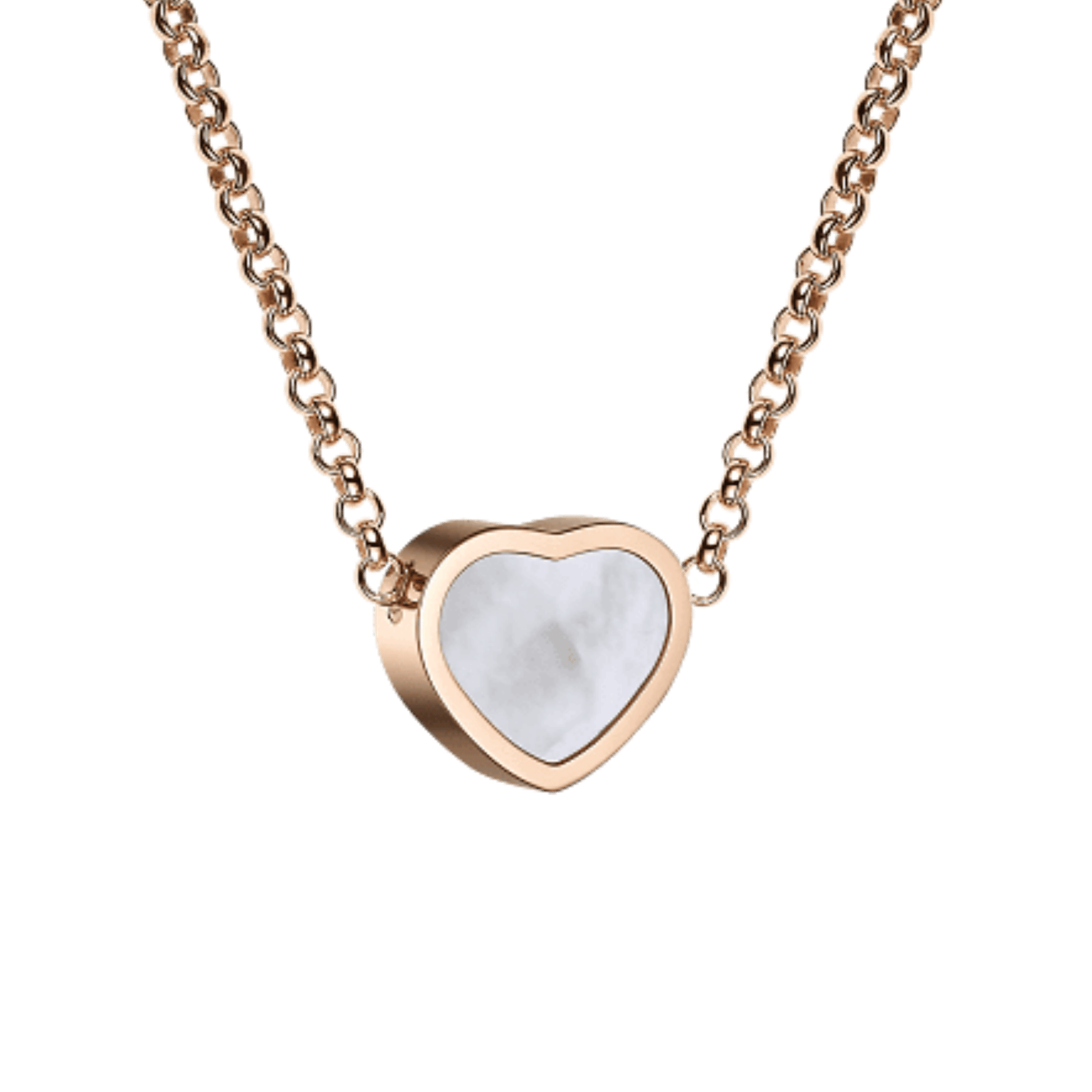 Chopard Happy Hearts necklace in rose gold and mother-of-pearl