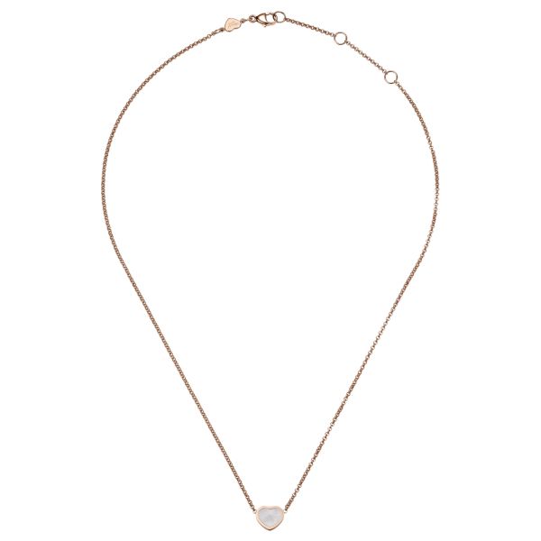 Chopard Happy Hearts necklace in rose gold and mother-of-pearl