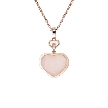 Chopard My Happy Hearts necklace in white gold, opal, and diamonds