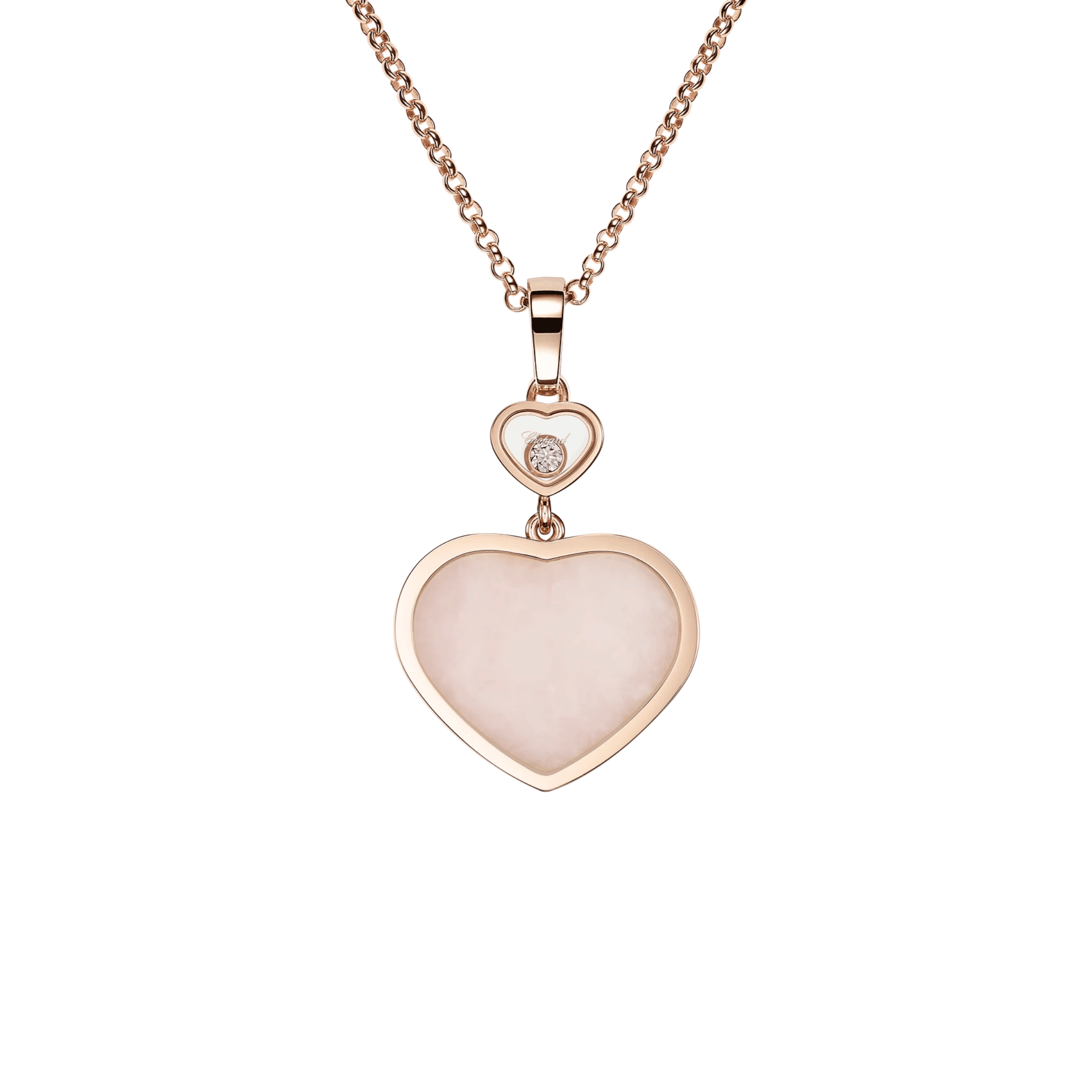 Chopard My Happy Hearts necklace in white gold, opal, and diamonds