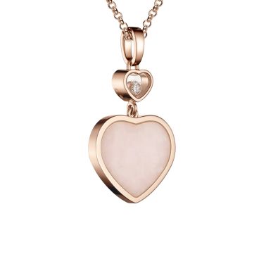 Chopard My Happy Hearts necklace in white gold, opal, and diamonds
