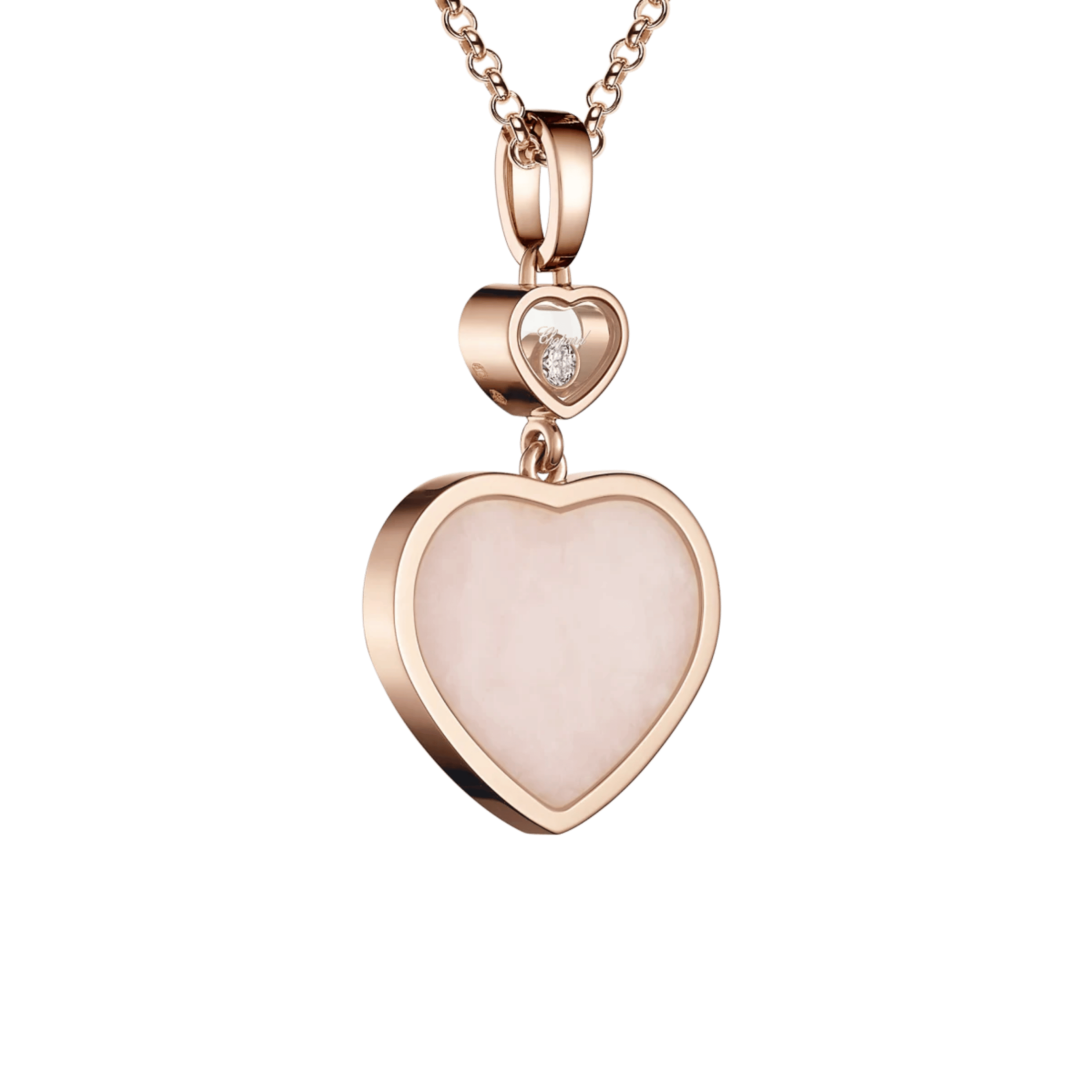 Chopard My Happy Hearts necklace in white gold, opal, and diamonds