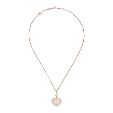 Chopard My Happy Hearts necklace in white gold, opal, and diamonds