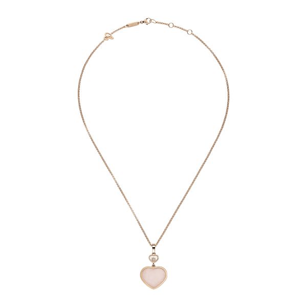 Chopard My Happy Hearts necklace in white gold, opal, and diamonds