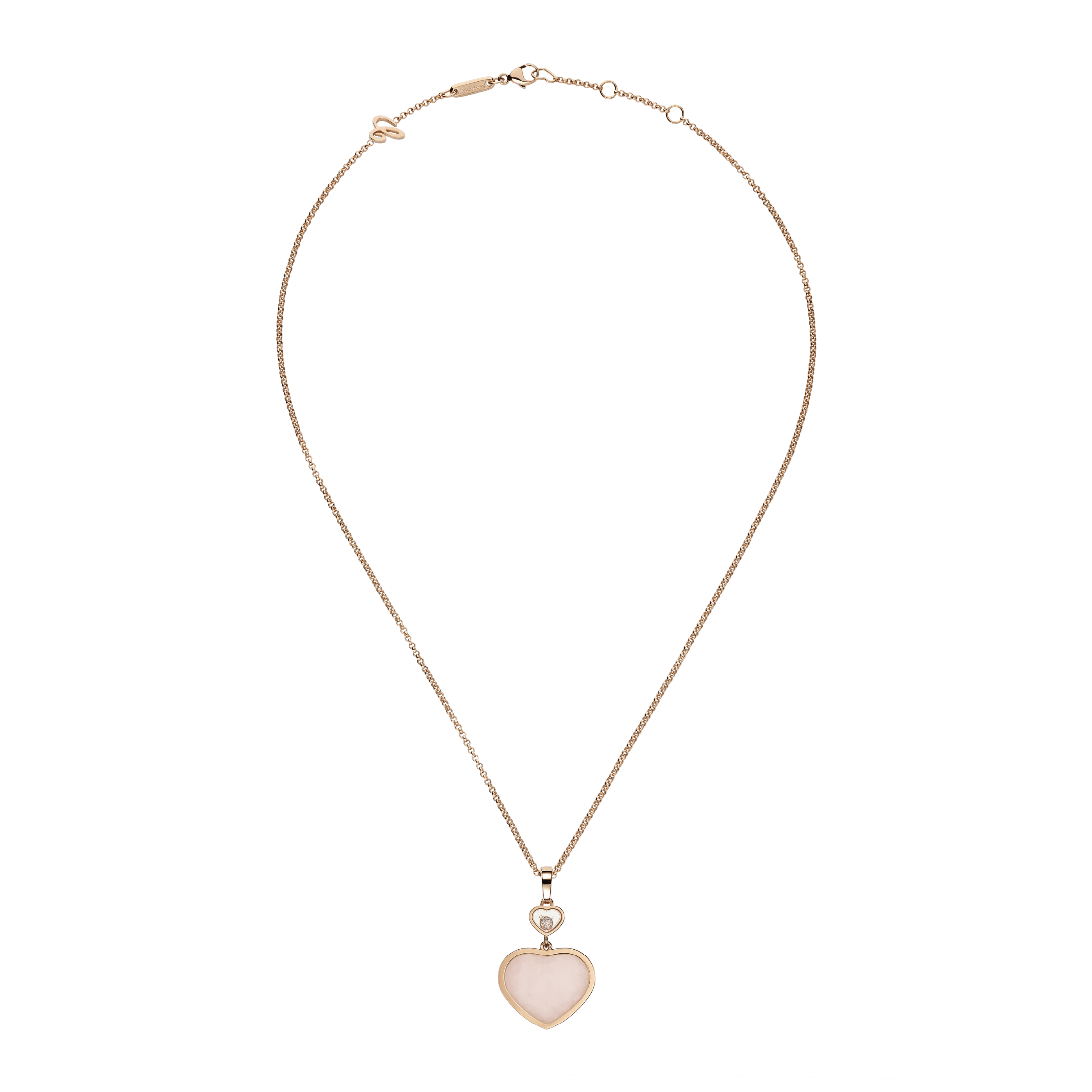 Chopard My Happy Hearts necklace in white gold, opal, and diamonds