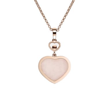 Chopard My Happy Hearts necklace in white gold, opal, and diamonds