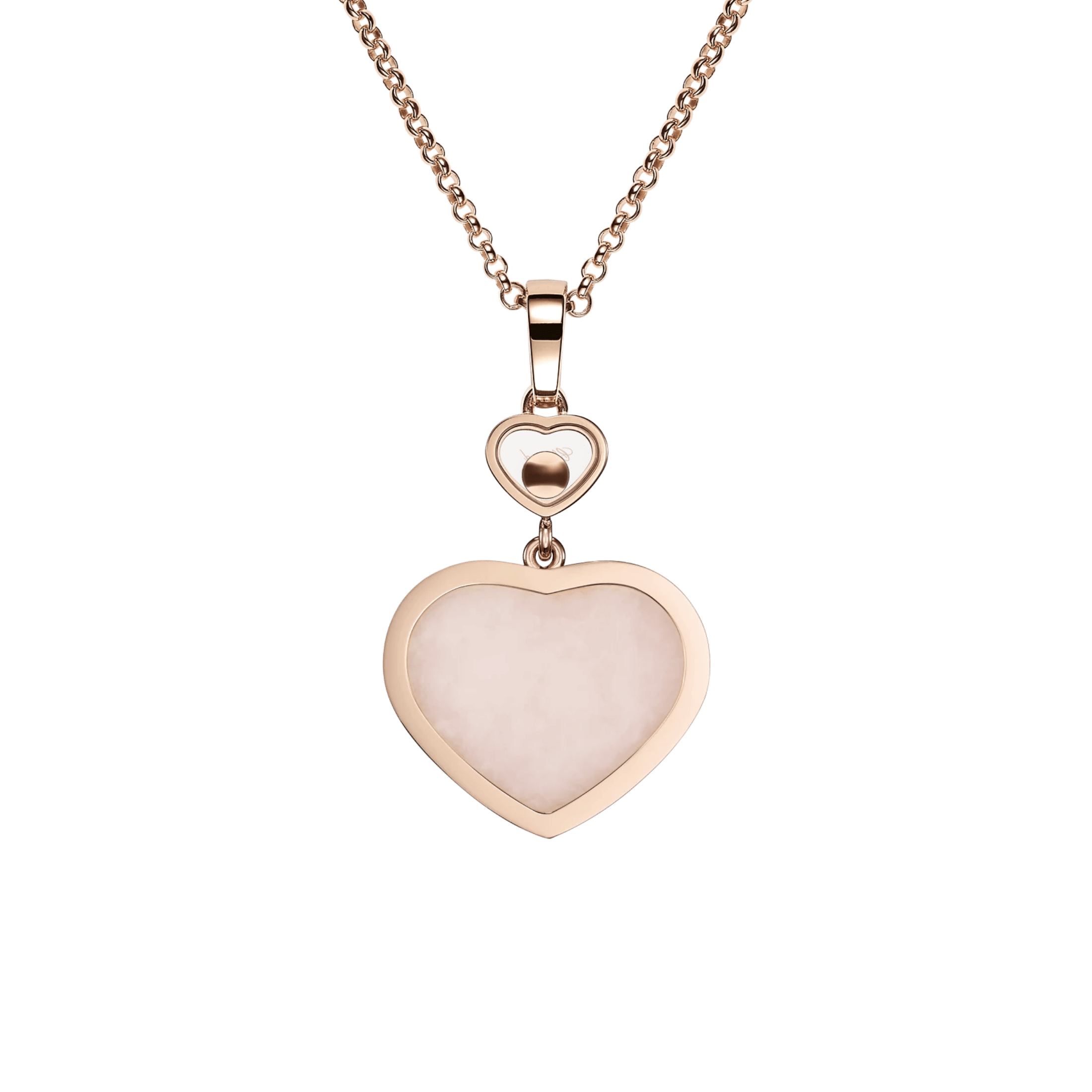 Chopard My Happy Hearts necklace in white gold, opal, and diamonds