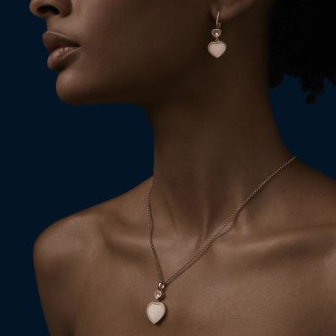 Collier Chopard My Happy Hearts en or blanc, opale et diamant