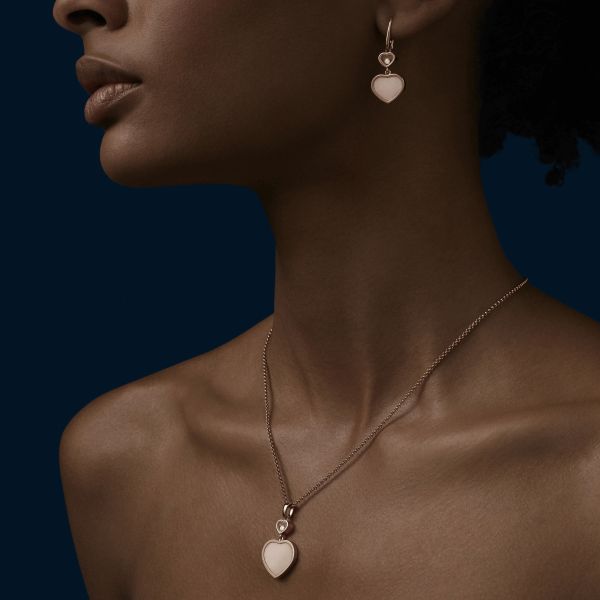 Chopard My Happy Hearts necklace in white gold, opal, and diamonds