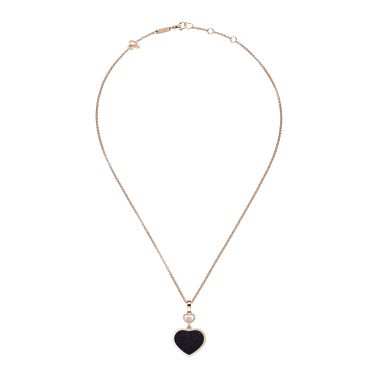 Collier Chopard Happy Hearts en or rose, diamant et aventurine