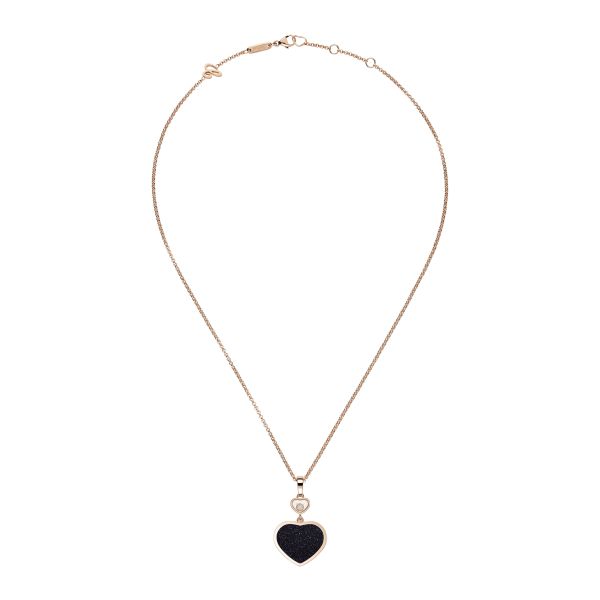 Collier Chopard Happy Hearts en or rose, diamant et aventurine