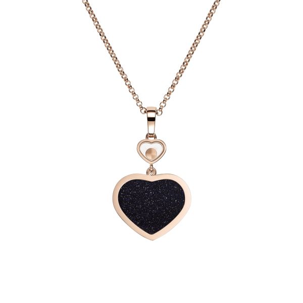 Collier Chopard Happy Hearts en or rose, diamant et aventurine