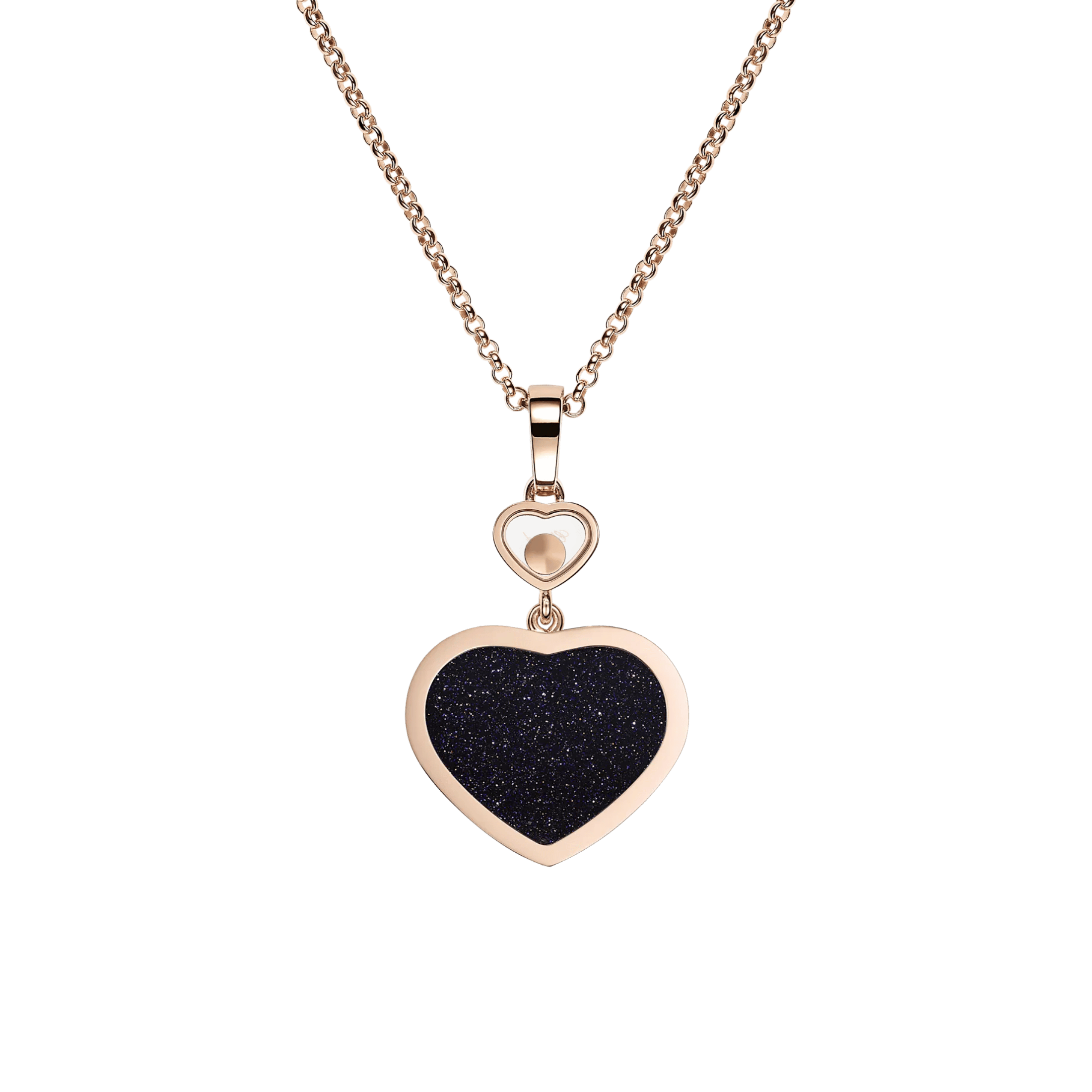 Collier Chopard Happy Hearts en or rose, diamant et aventurine