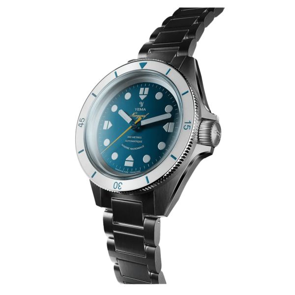 Montre Yema Navygraf Marine Nationale CMM.10 automatique cadran bleu bracelet acier 39 mm