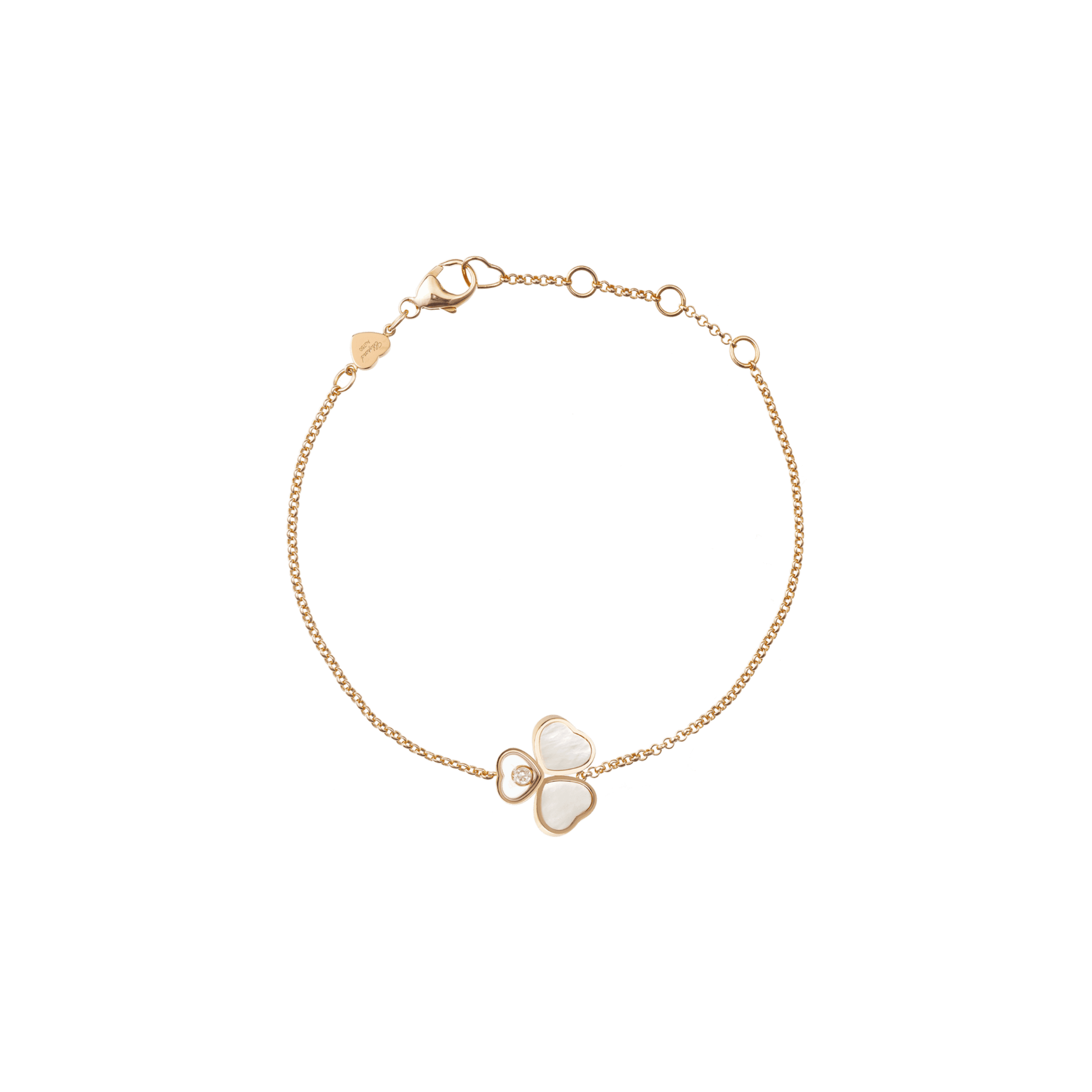 Bracelet Chopard Happy Hearts en or rose, diamant et nacre