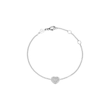 Bracelet Chopard My Happy Hearts en or blanc et diamants