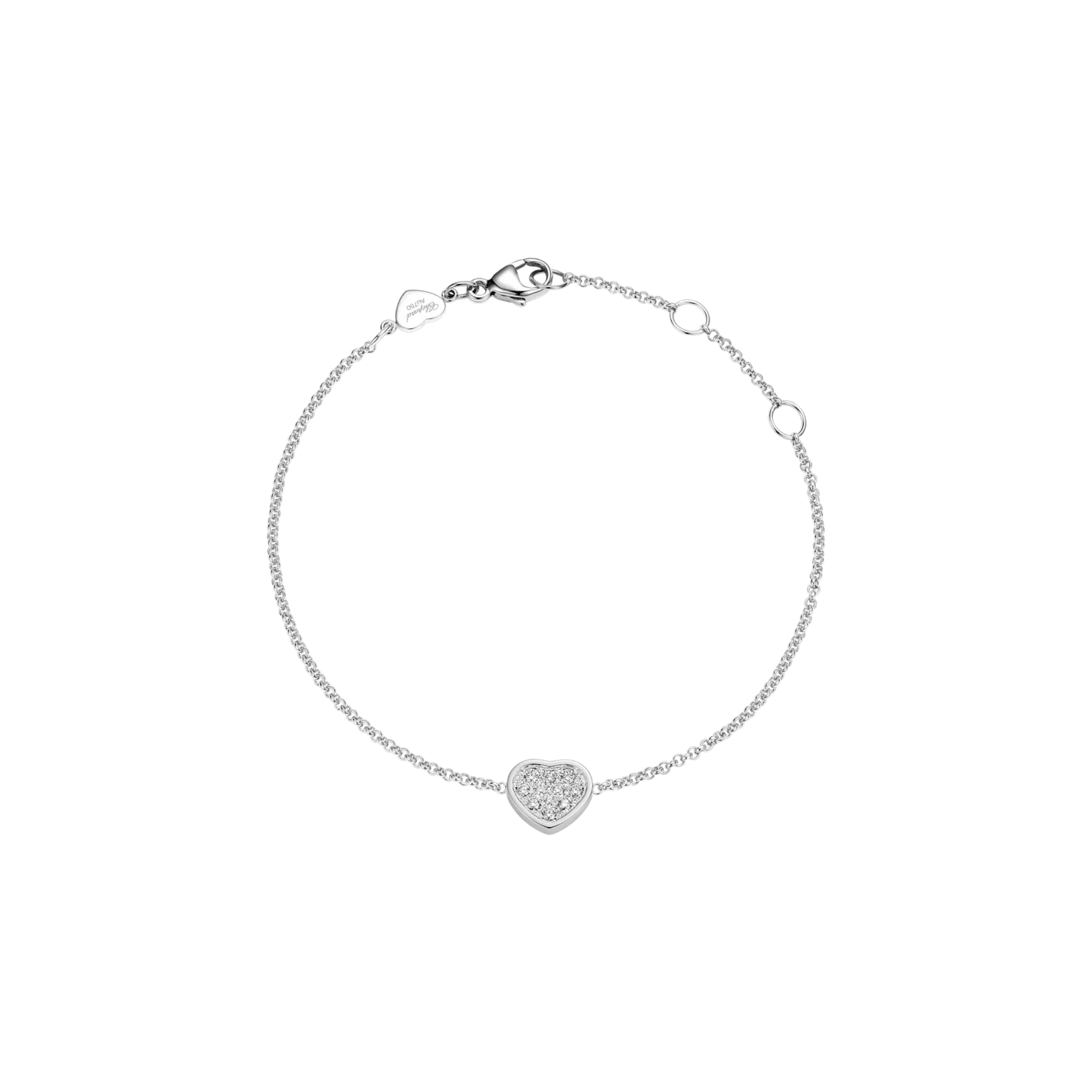 Bracelet Chopard My Happy Hearts en or blanc et diamants