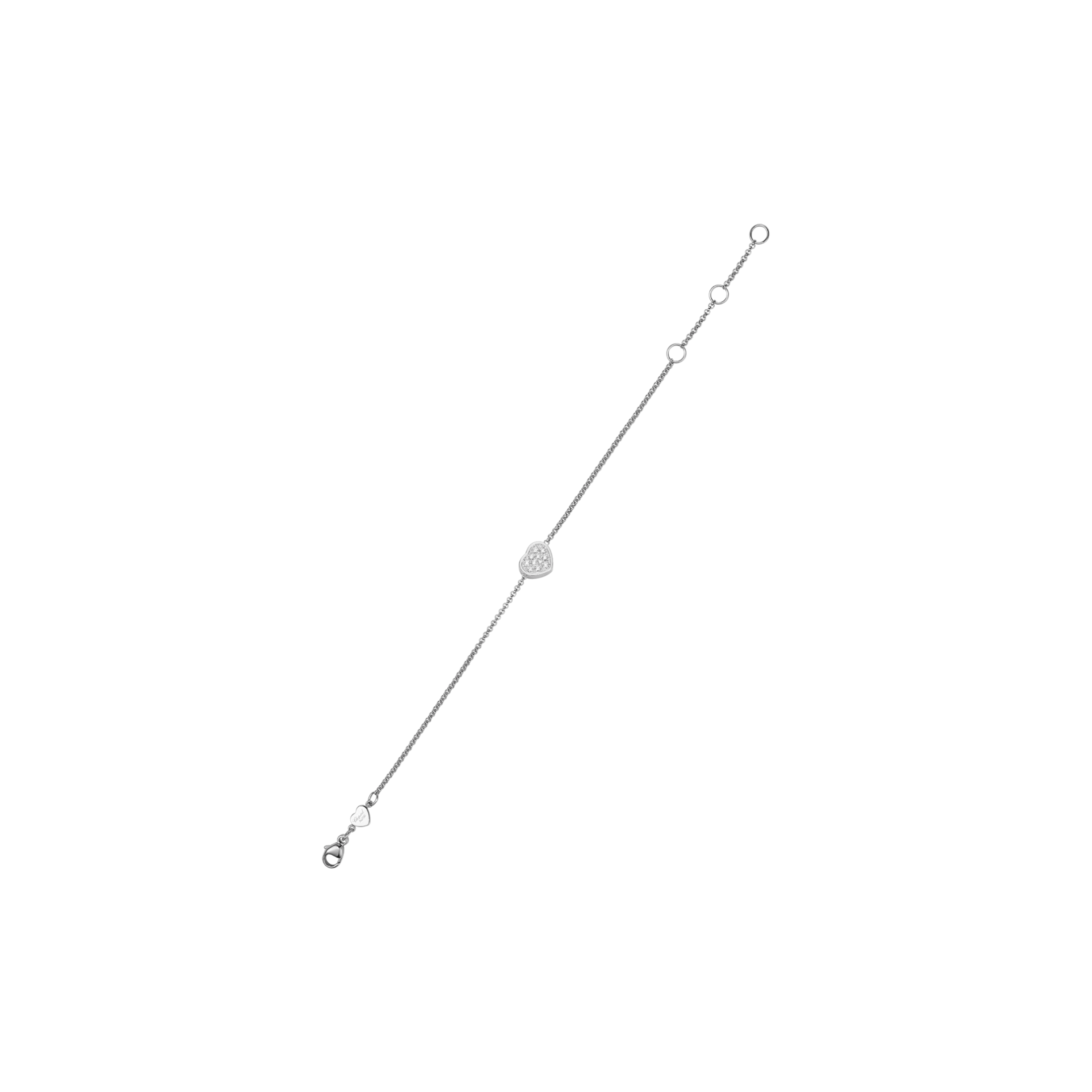 Bracelet Chopard My Happy Hearts en or blanc et diamants