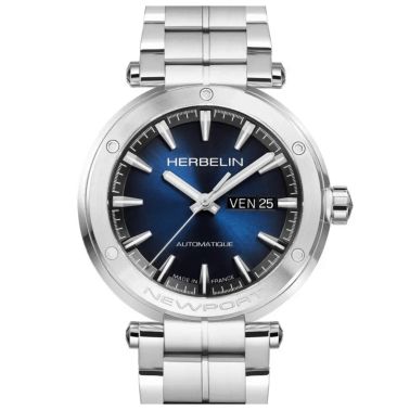 Michel Herbelin Newport automatic watch blue dial steel bracelet 42 mm