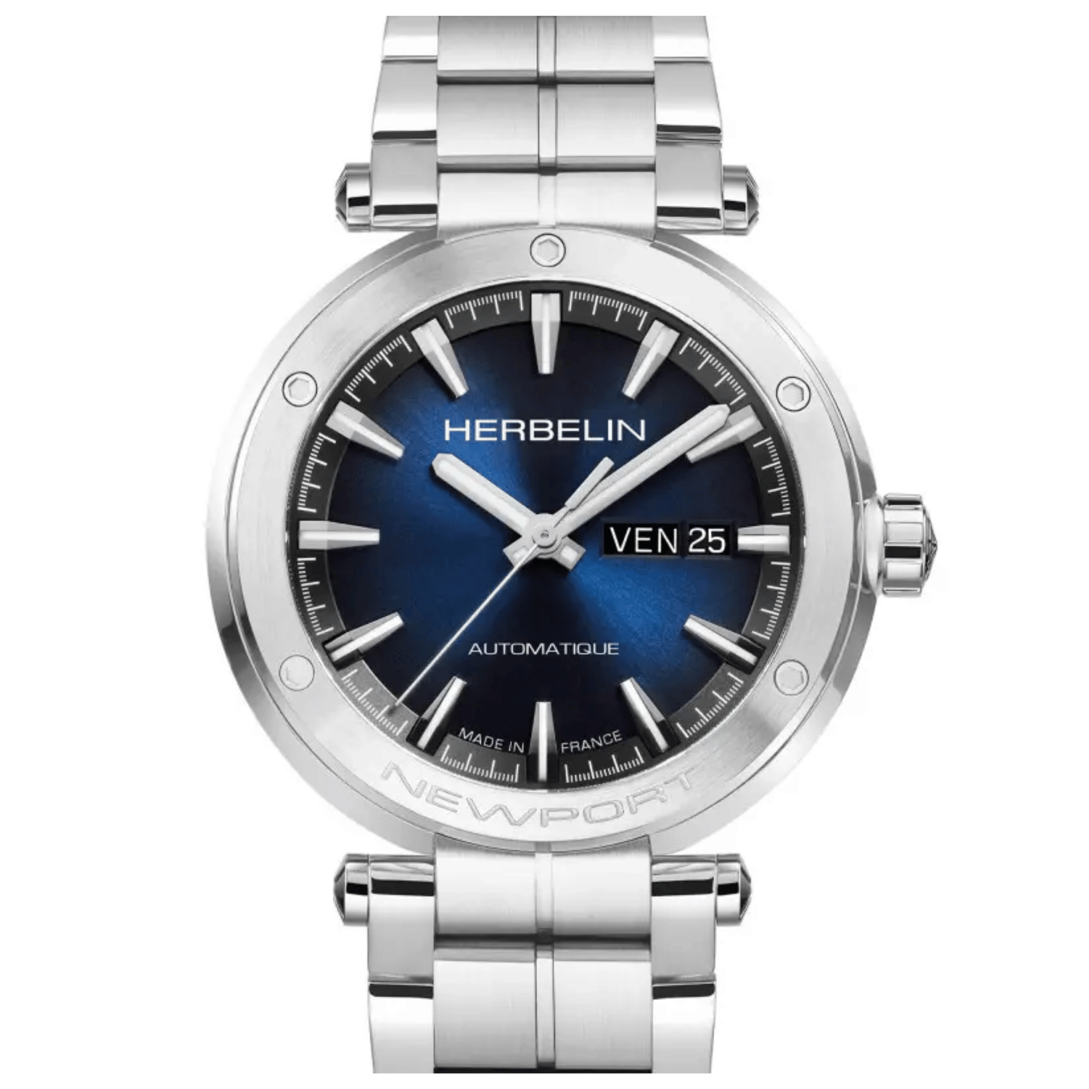 Michel Herbelin Newport automatic watch blue dial steel bracelet 42 mm