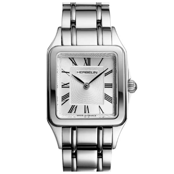 Montre Michel Herbelin Luna quartz cadran argenté bracelet acier 24 mm
